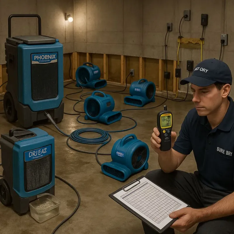 Structural Drying and Dehumidification process in Albers, IL